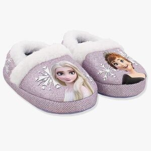 Disney Frozen 2 Elsa Anna Girls Toddler Plush A-Line Slippers